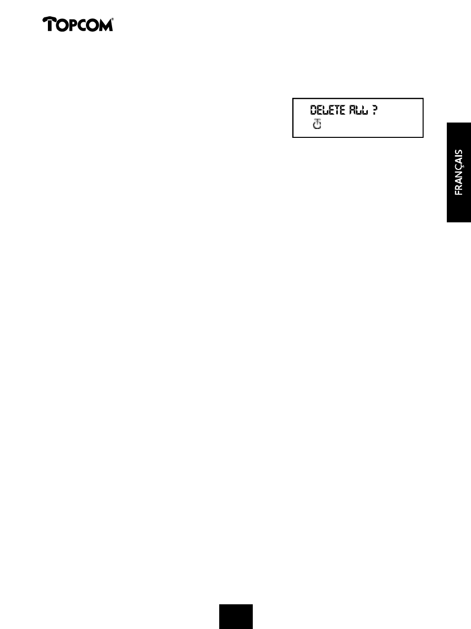 Butler 2000, Delete all | Topcom 2000 User Manual | Page 34 / 95