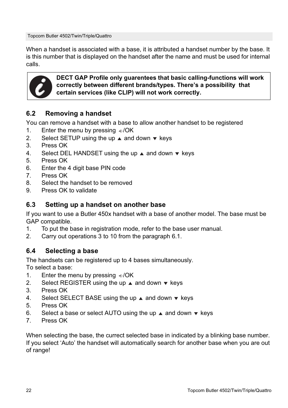 Topcom Butler 4502 User Manual | Page 22 / 28
