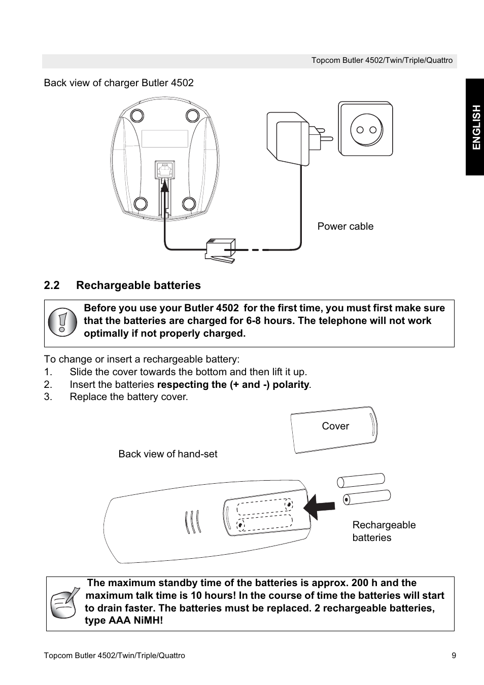 Topcom Butler 4502 User Manual | Page 9 / 28