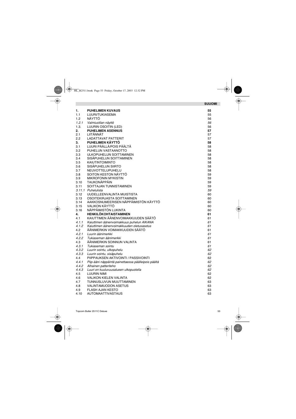 Topcom BUTLER 2511 Deluxe User Manual | Page 53 / 88