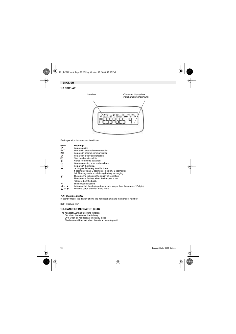 Topcom BUTLER 2511 Deluxe User Manual | Page 72 / 88
