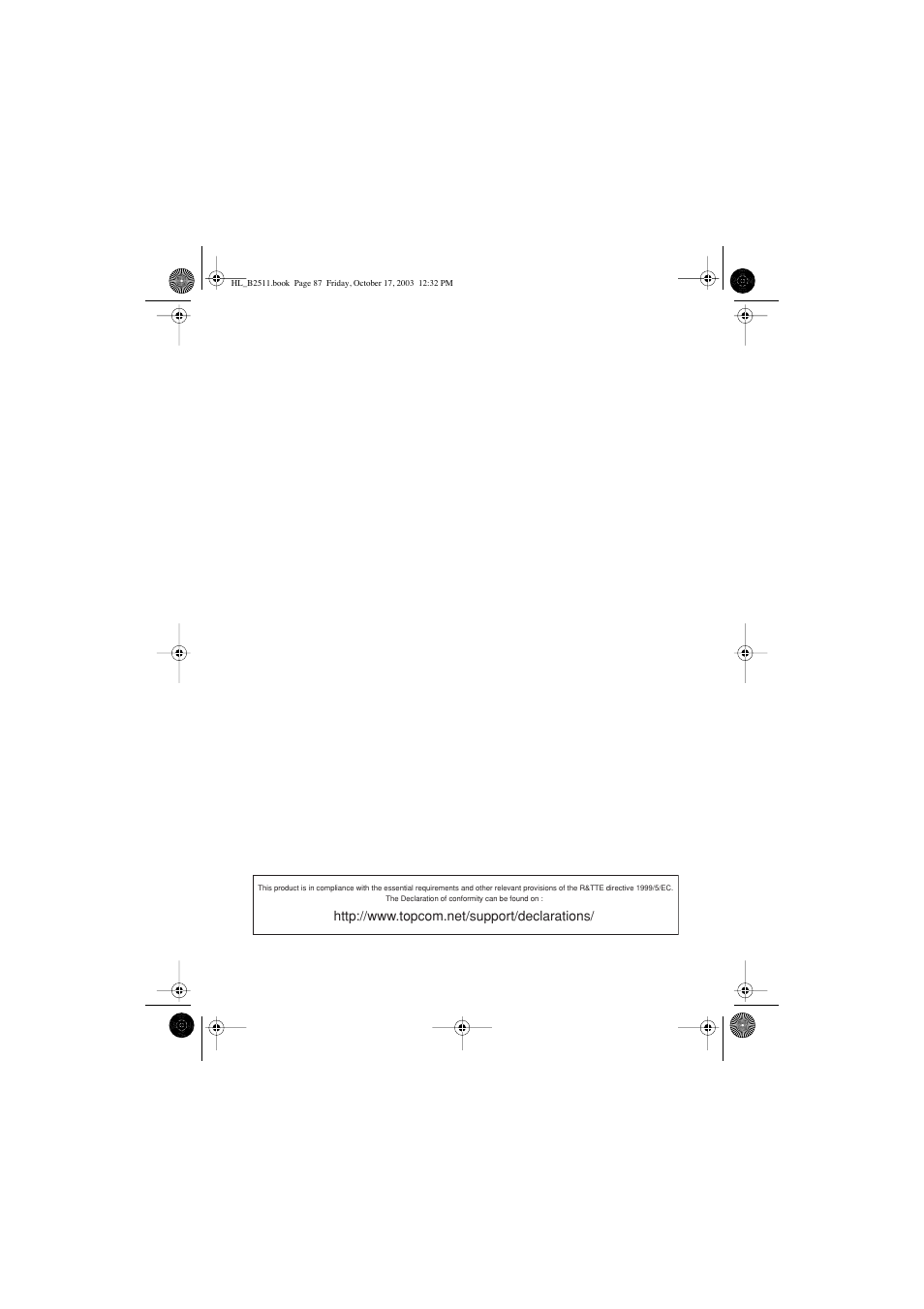 Topcom BUTLER 2511 Deluxe User Manual | Page 87 / 88