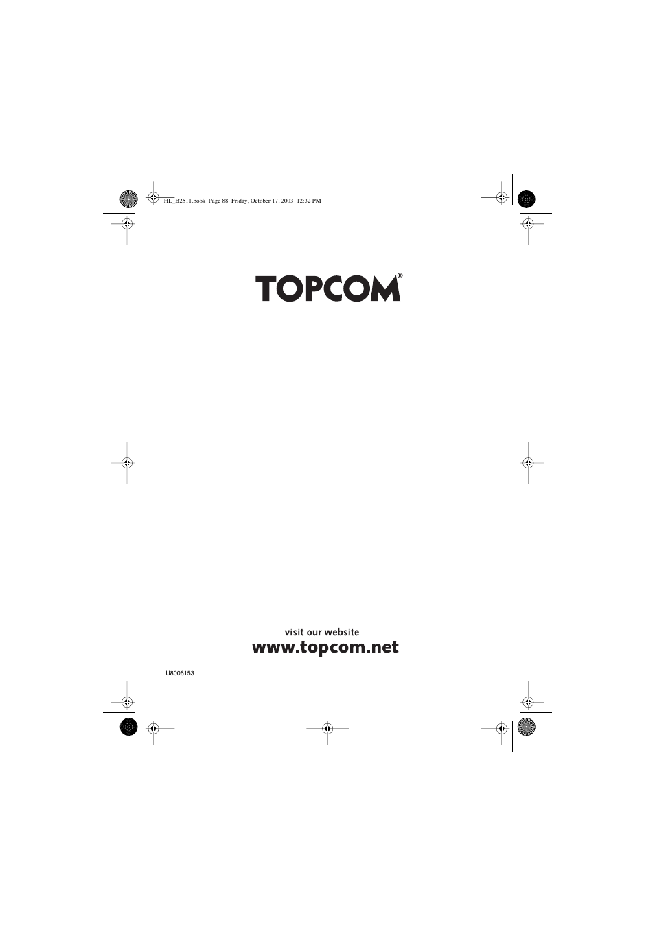 Topcom BUTLER 2511 Deluxe User Manual | Page 88 / 88