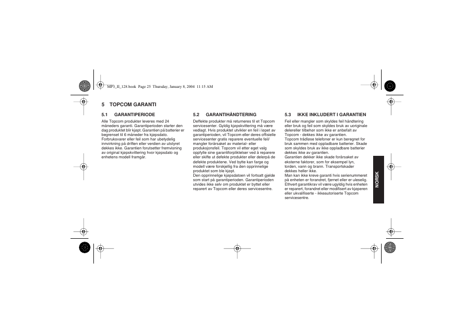 Topcom 128 User Manual | Page 25 / 32