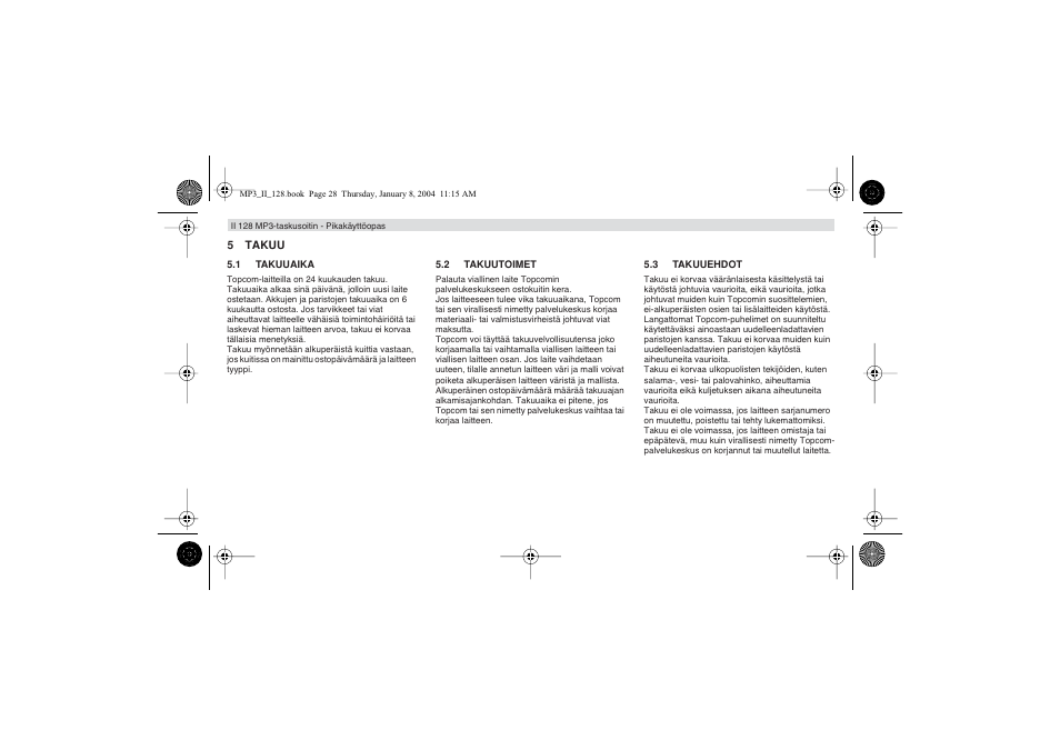 Topcom 128 User Manual | Page 28 / 32