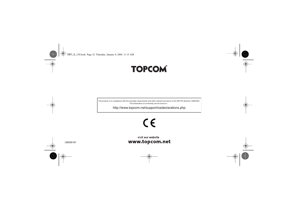 Topcom 128 User Manual | Page 32 / 32