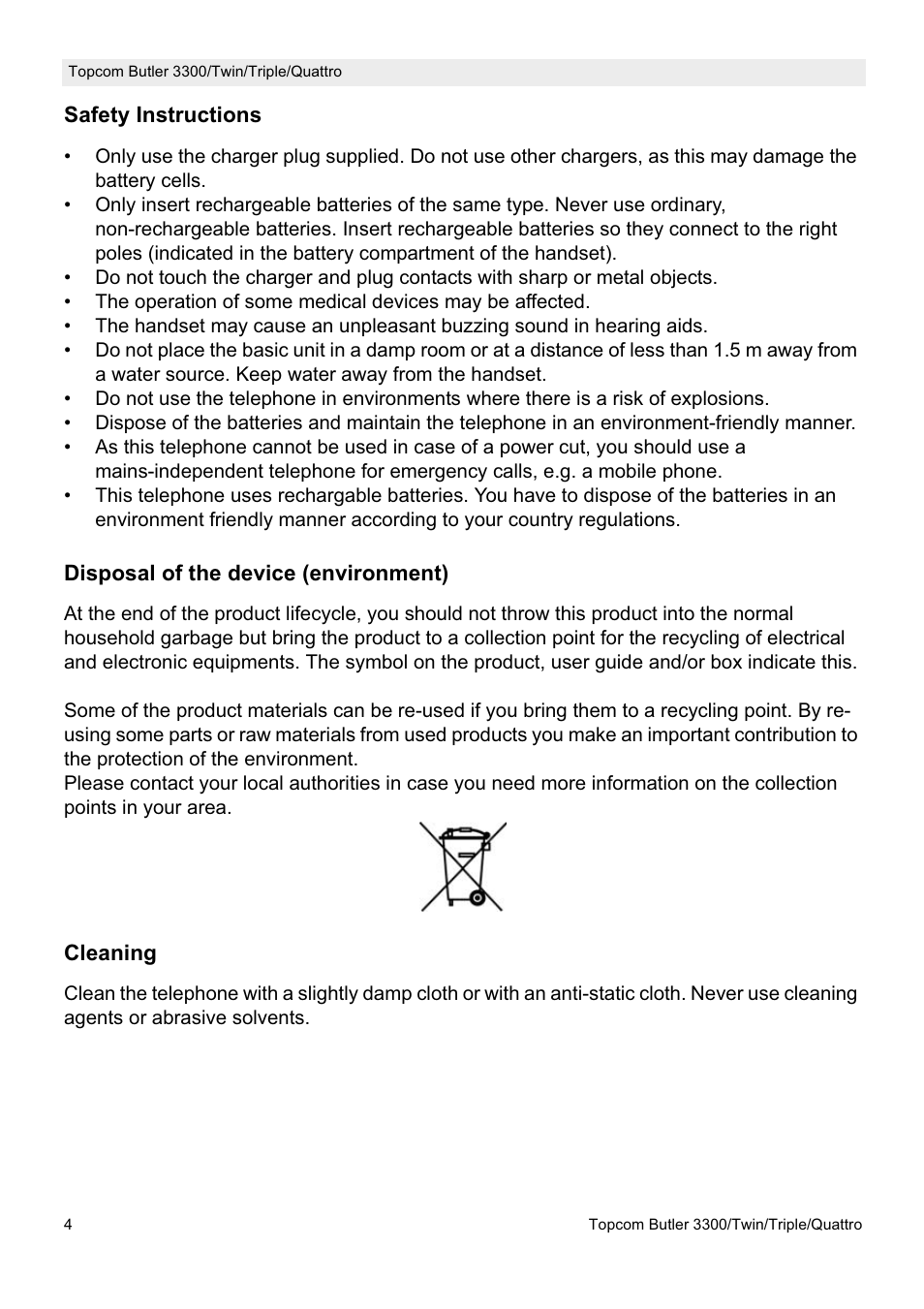 Topcom BUTLER 3300/Twin User Manual | Page 4 / 16