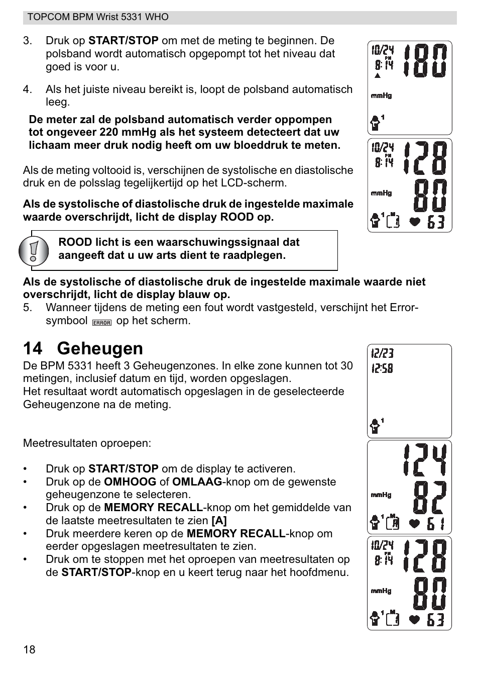 14 geheugen | Topcom 5331 WHO User Manual | Page 18 / 76