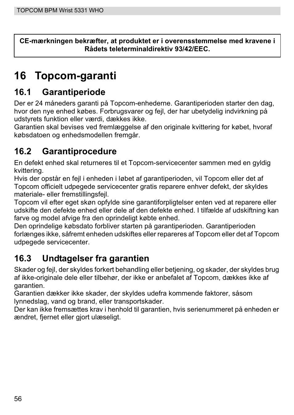 16 topcom-garanti | Topcom 5331 WHO User Manual | Page 56 / 76