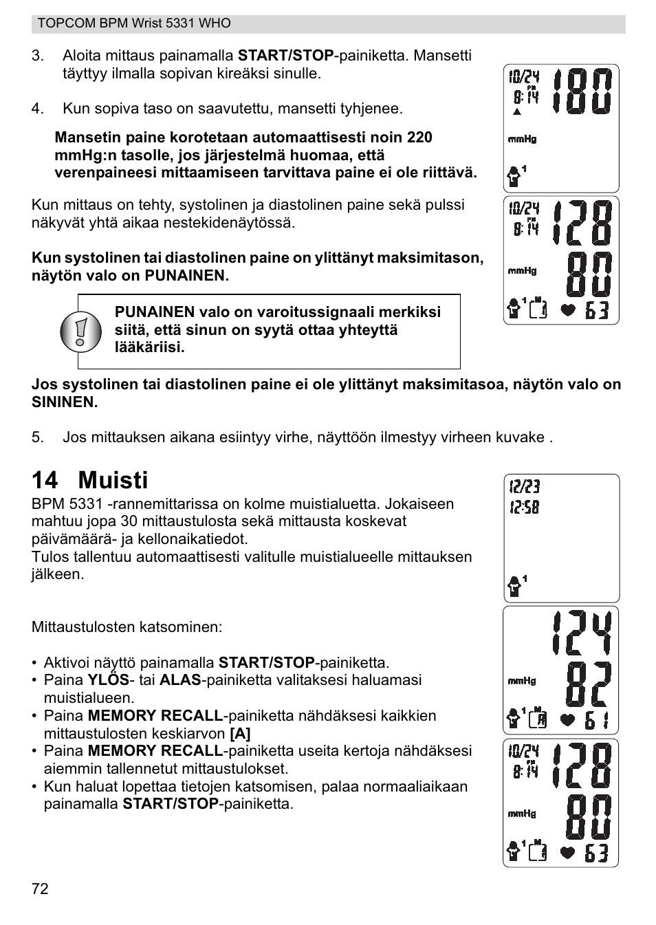 14 muisti | Topcom 5331 WHO User Manual | Page 72 / 76