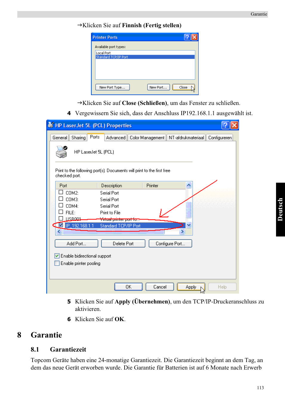 8garantie | Topcom Skyr@cer WBR 7121 User Manual | Page 119 / 208
