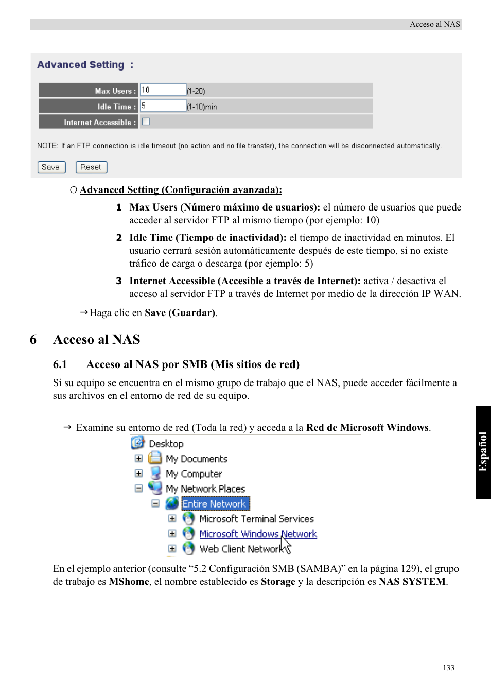 6acceso al nas | Topcom Skyr@cer WBR 7121 User Manual | Page 139 / 208