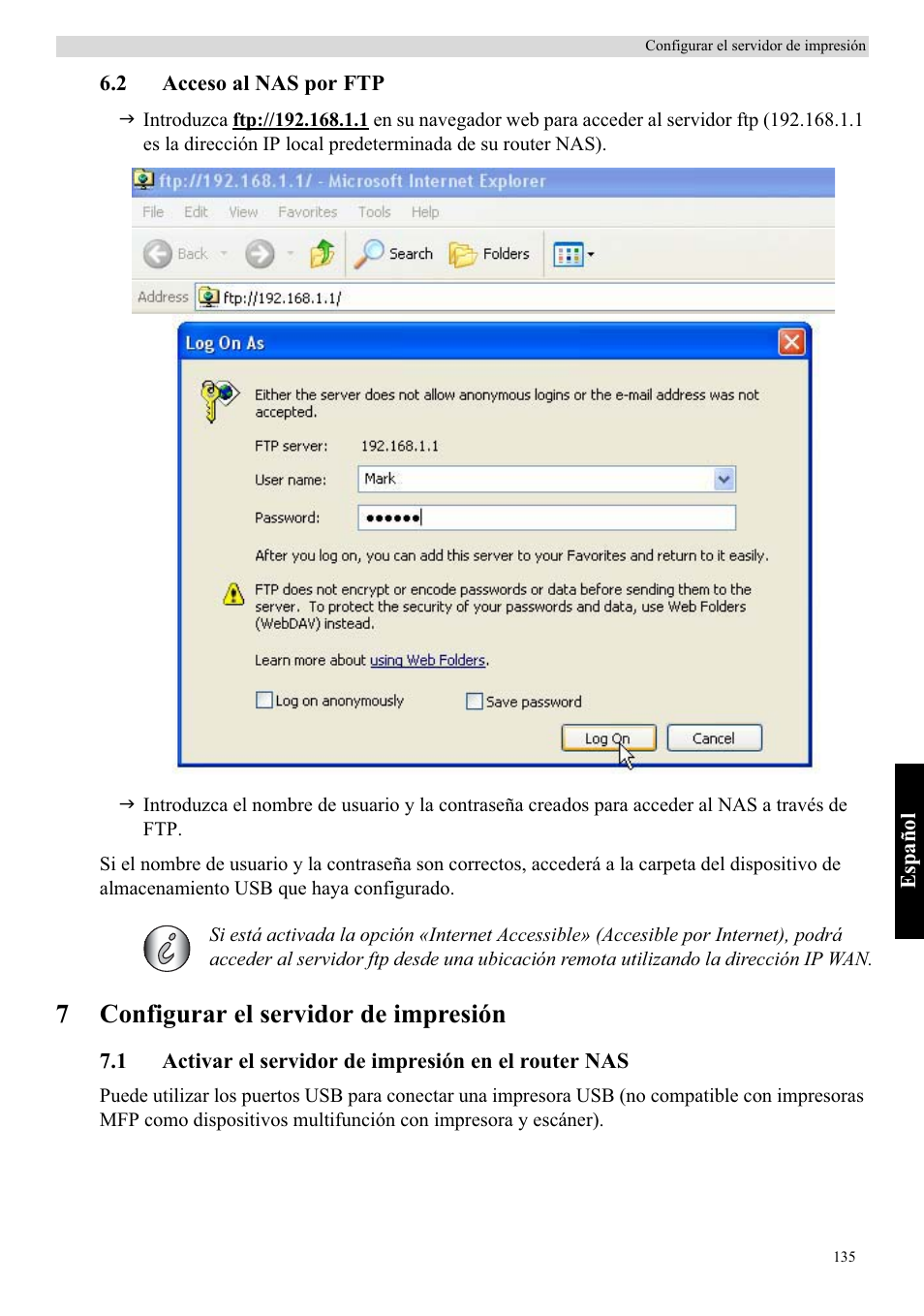 7configurar el servidor de impresión | Topcom Skyr@cer WBR 7121 User Manual | Page 141 / 208