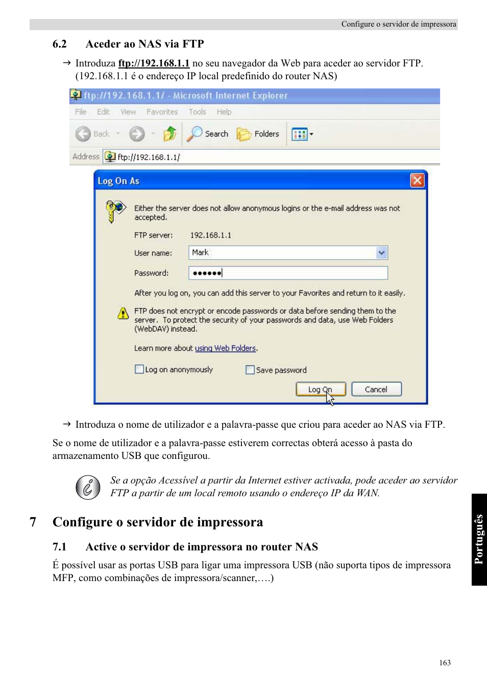 7configure o servidor de impressora | Topcom Skyr@cer WBR 7121 User Manual | Page 169 / 208