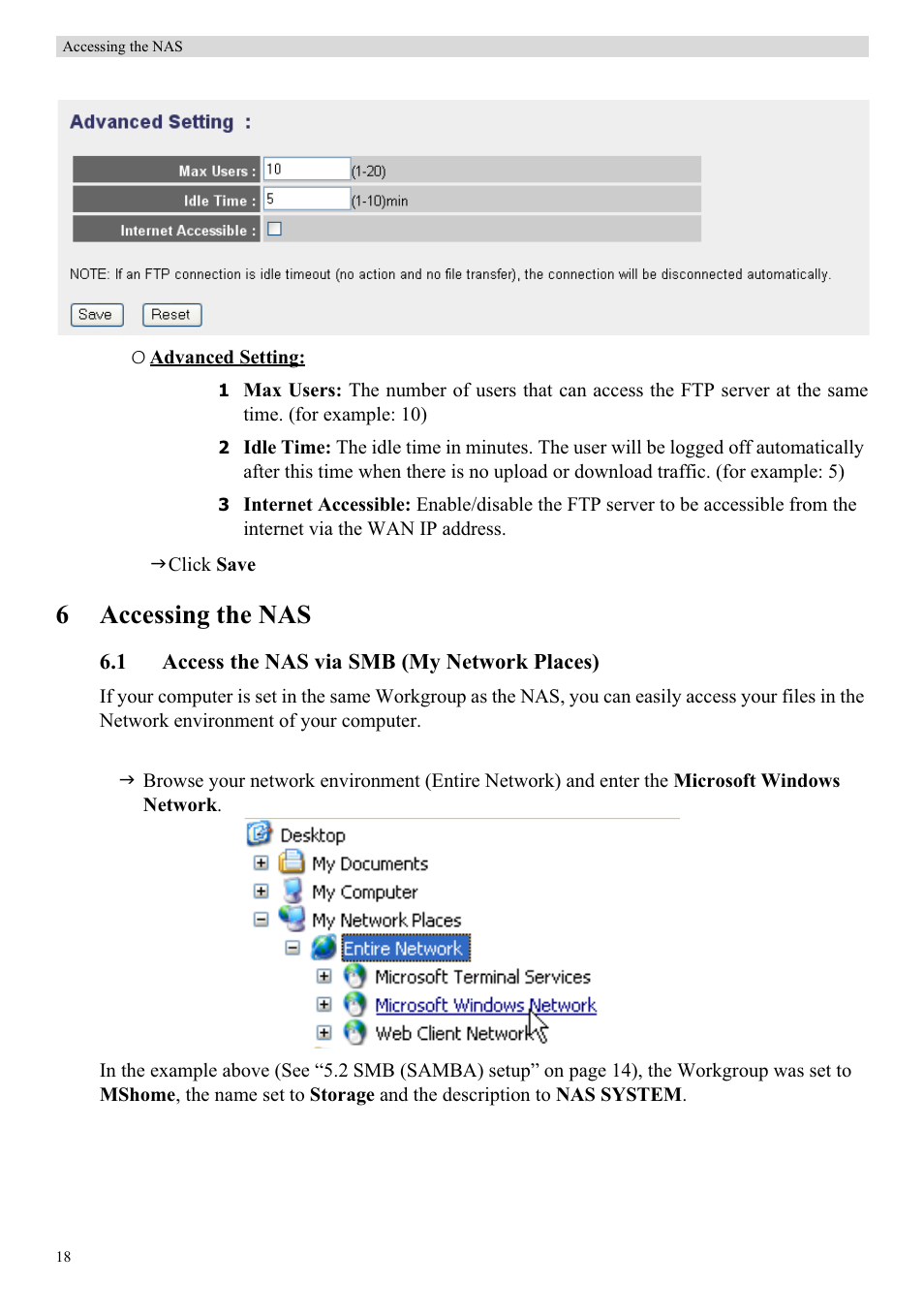 6accessing the nas | Topcom Skyr@cer WBR 7121 User Manual | Page 24 / 208