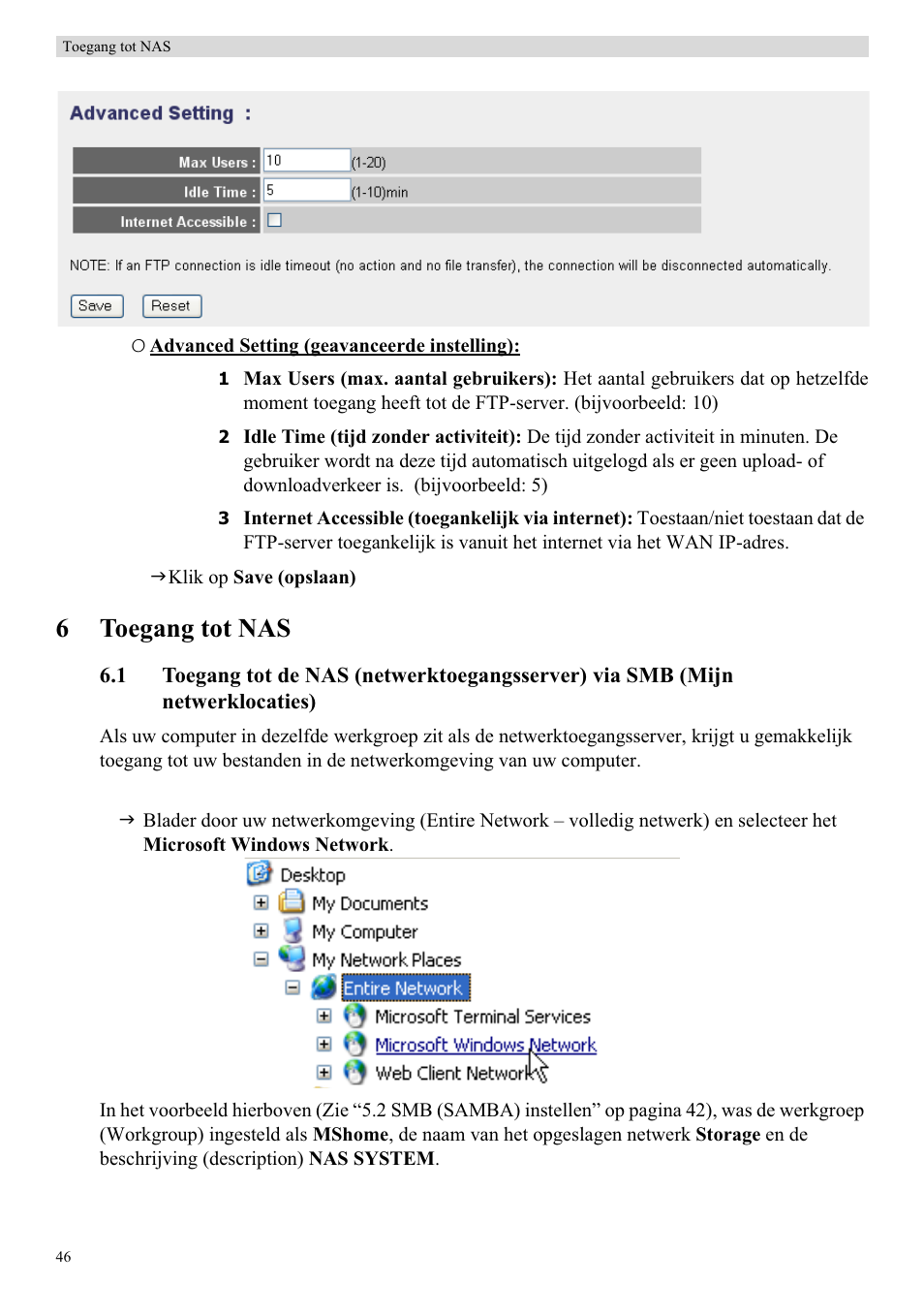 6toegang tot nas | Topcom Skyr@cer WBR 7121 User Manual | Page 52 / 208