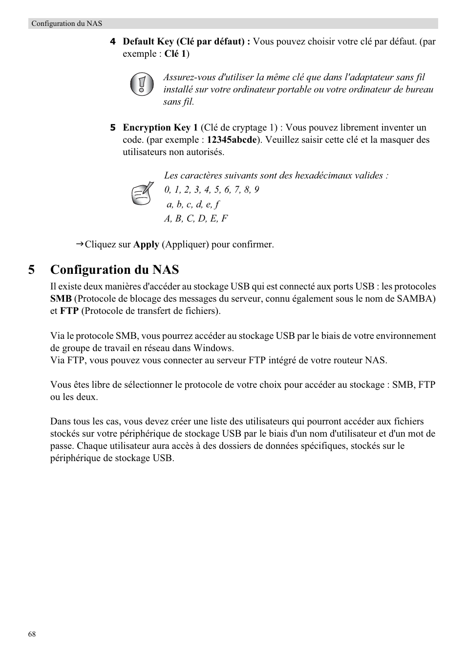 5configuration du nas | Topcom Skyr@cer WBR 7121 User Manual | Page 74 / 208