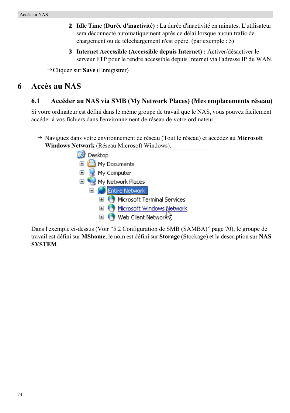 6accès au nas | Topcom Skyr@cer WBR 7121 User Manual | Page 80 / 208