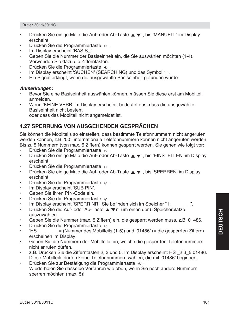 Topcom BUTLER 3011 User Manual | Page 101 / 112