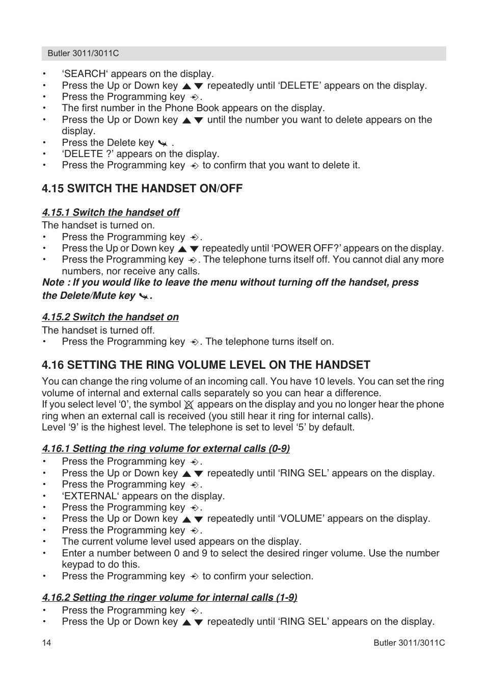 Topcom BUTLER 3011 User Manual | Page 14 / 112
