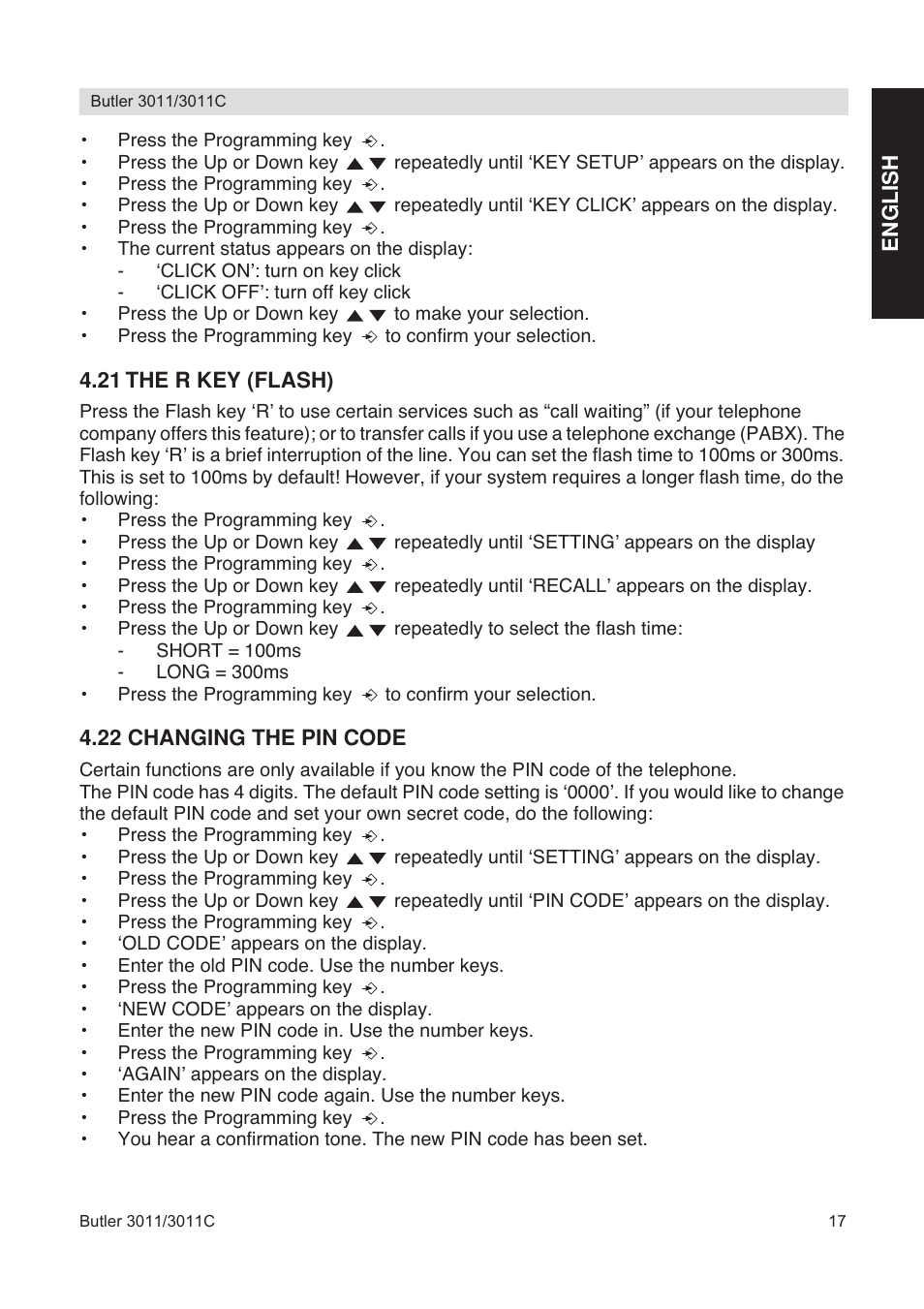 Topcom BUTLER 3011 User Manual | Page 17 / 112