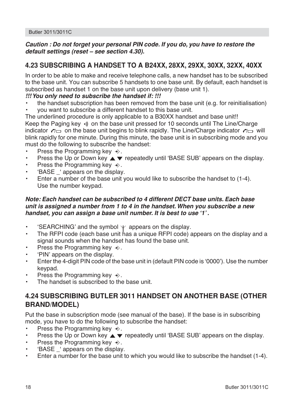 Topcom BUTLER 3011 User Manual | Page 18 / 112