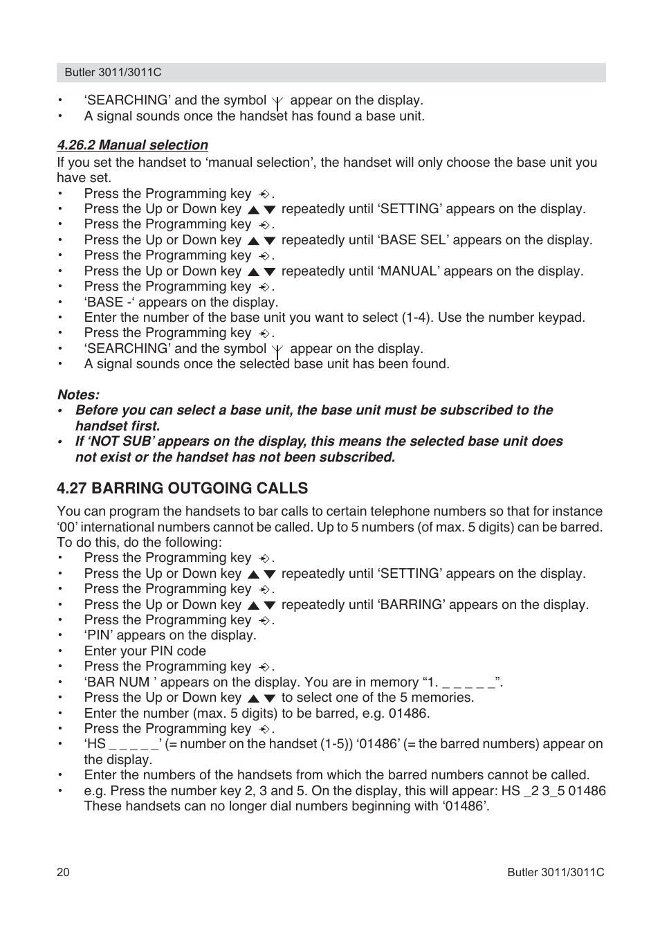 Topcom BUTLER 3011 User Manual | Page 20 / 112