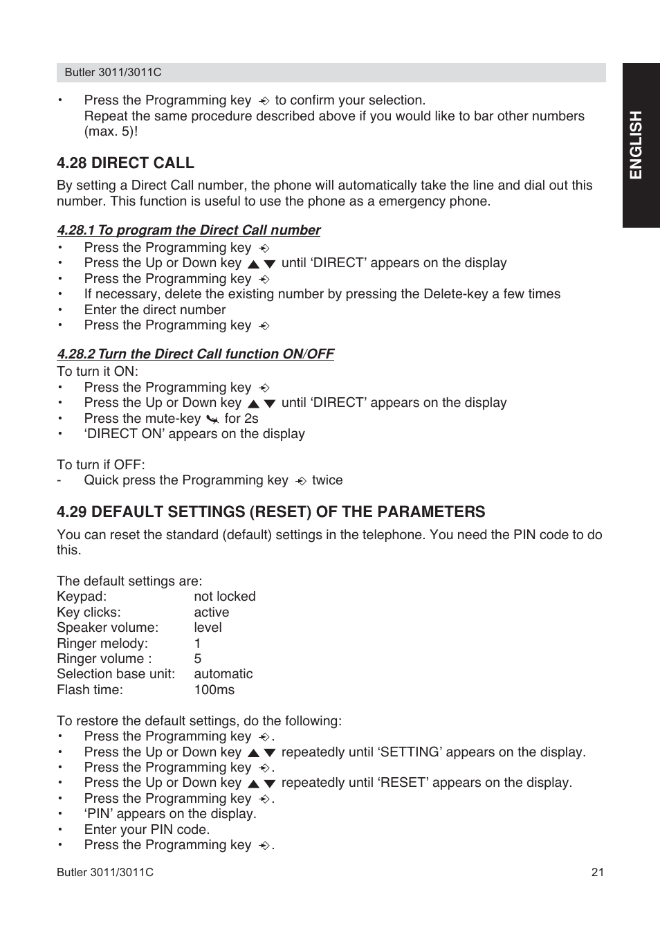 Topcom BUTLER 3011 User Manual | Page 21 / 112