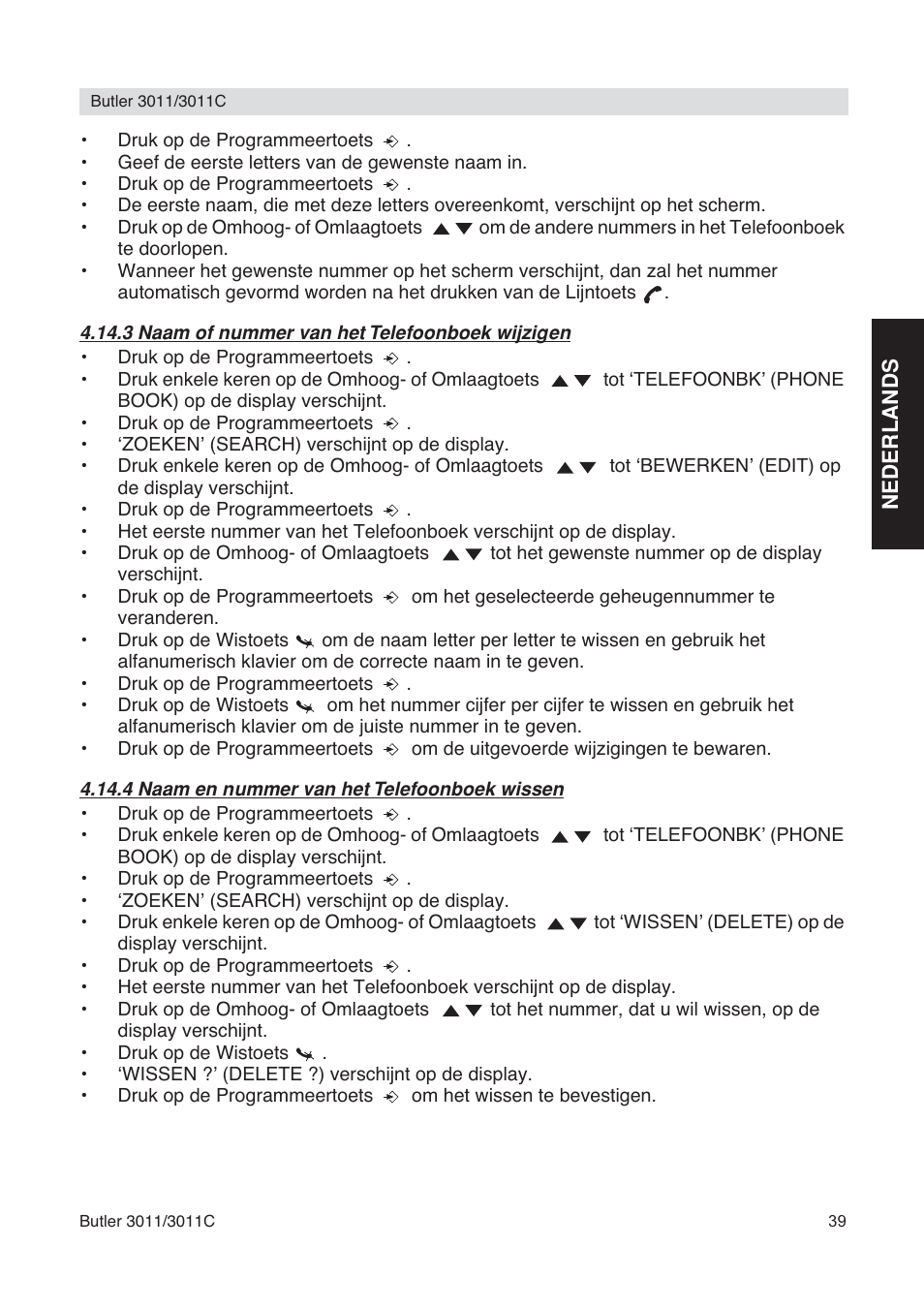 Topcom BUTLER 3011 User Manual | Page 39 / 112