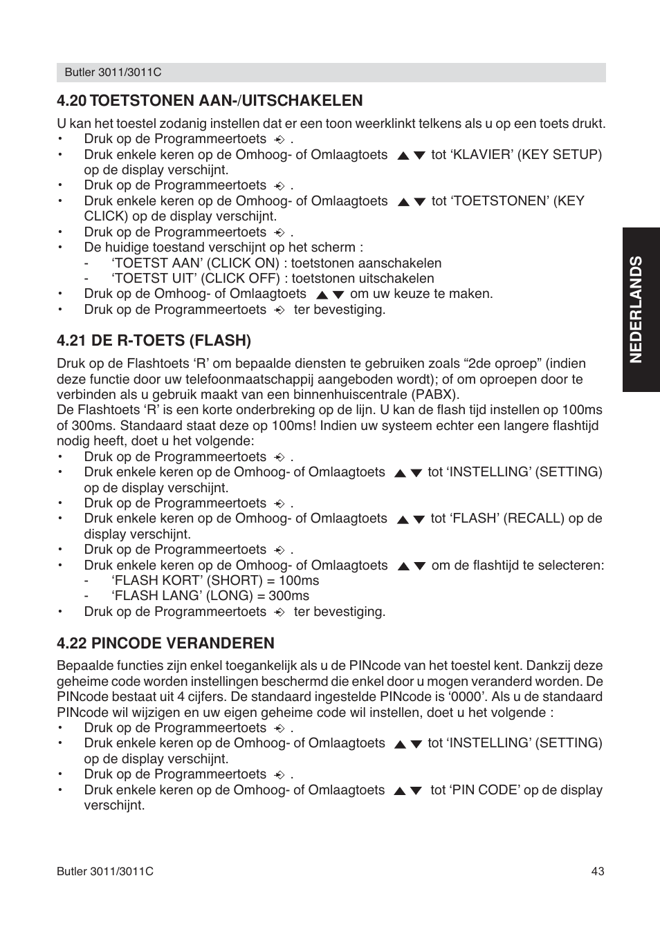 Topcom BUTLER 3011 User Manual | Page 43 / 112