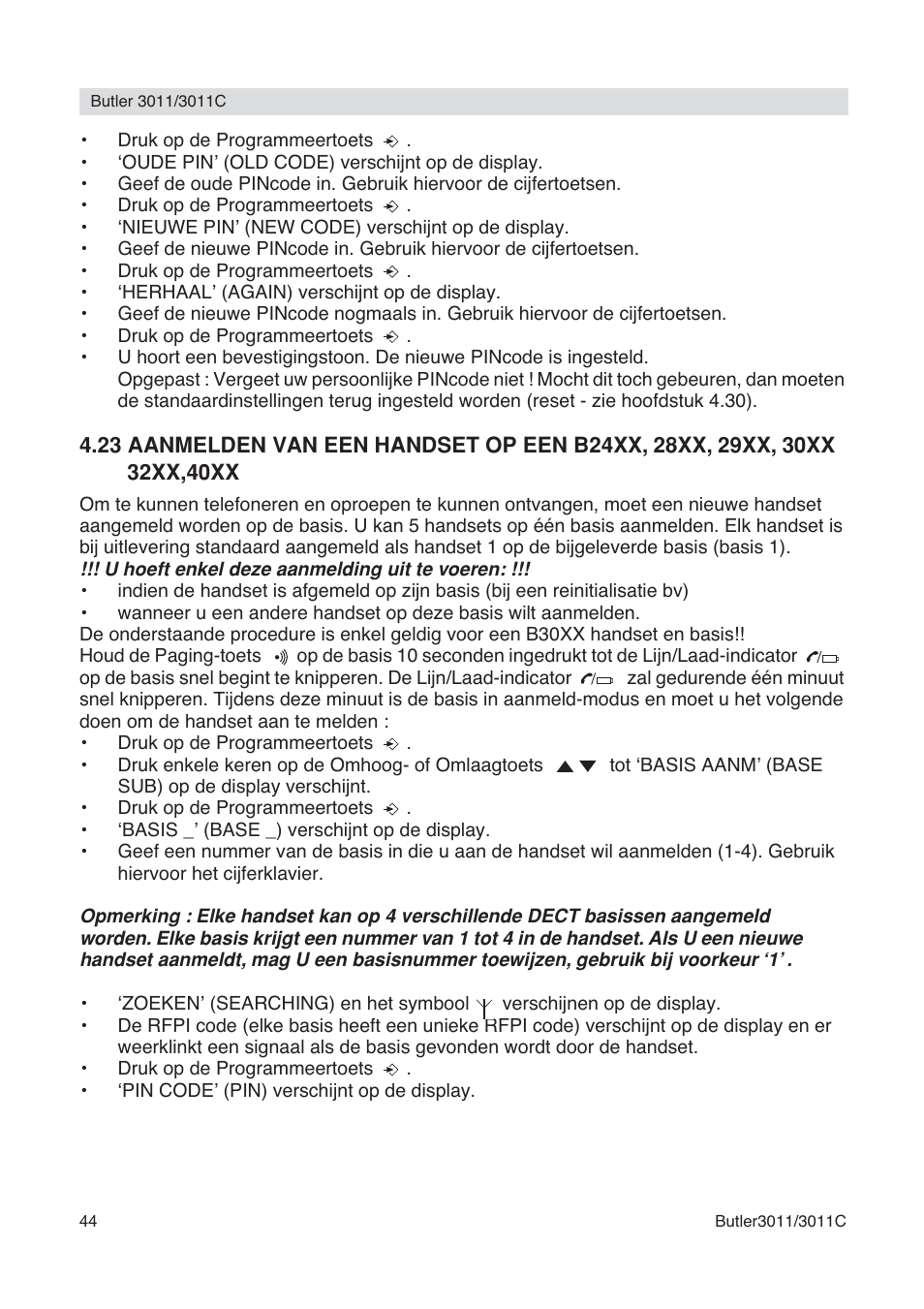 Topcom BUTLER 3011 User Manual | Page 44 / 112