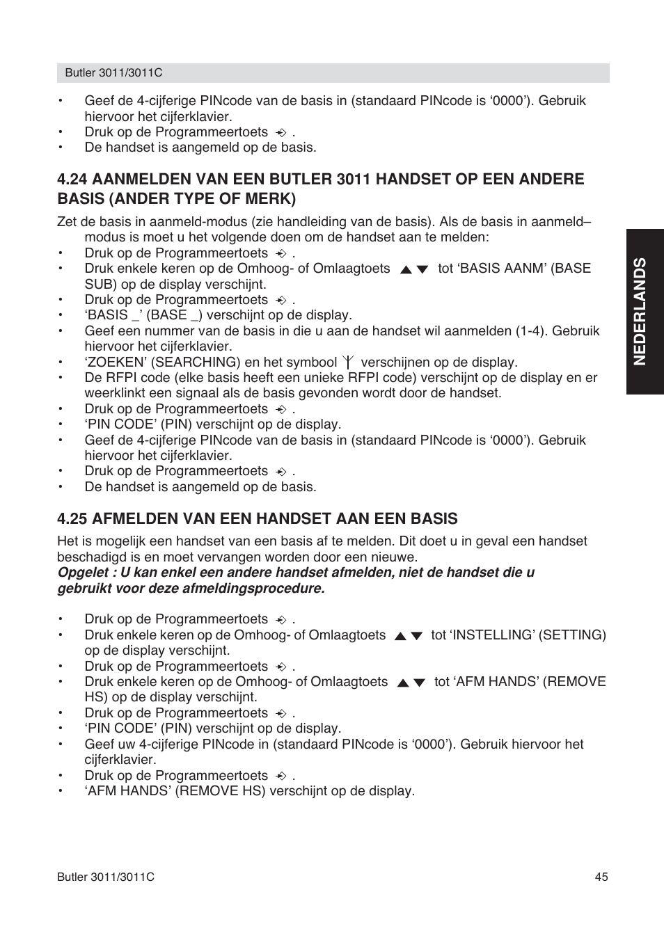 Topcom BUTLER 3011 User Manual | Page 45 / 112