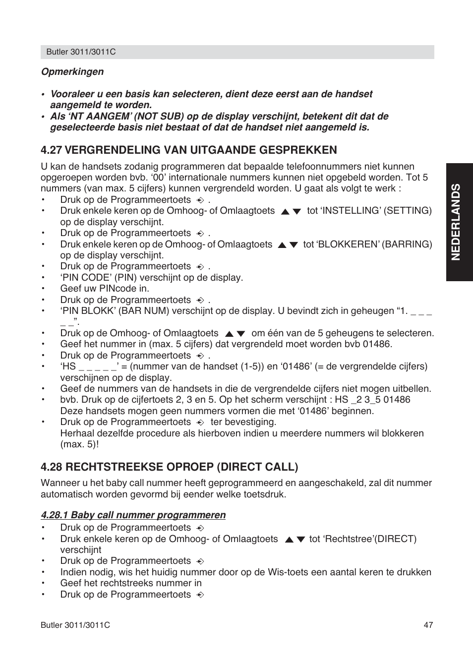 Topcom BUTLER 3011 User Manual | Page 47 / 112