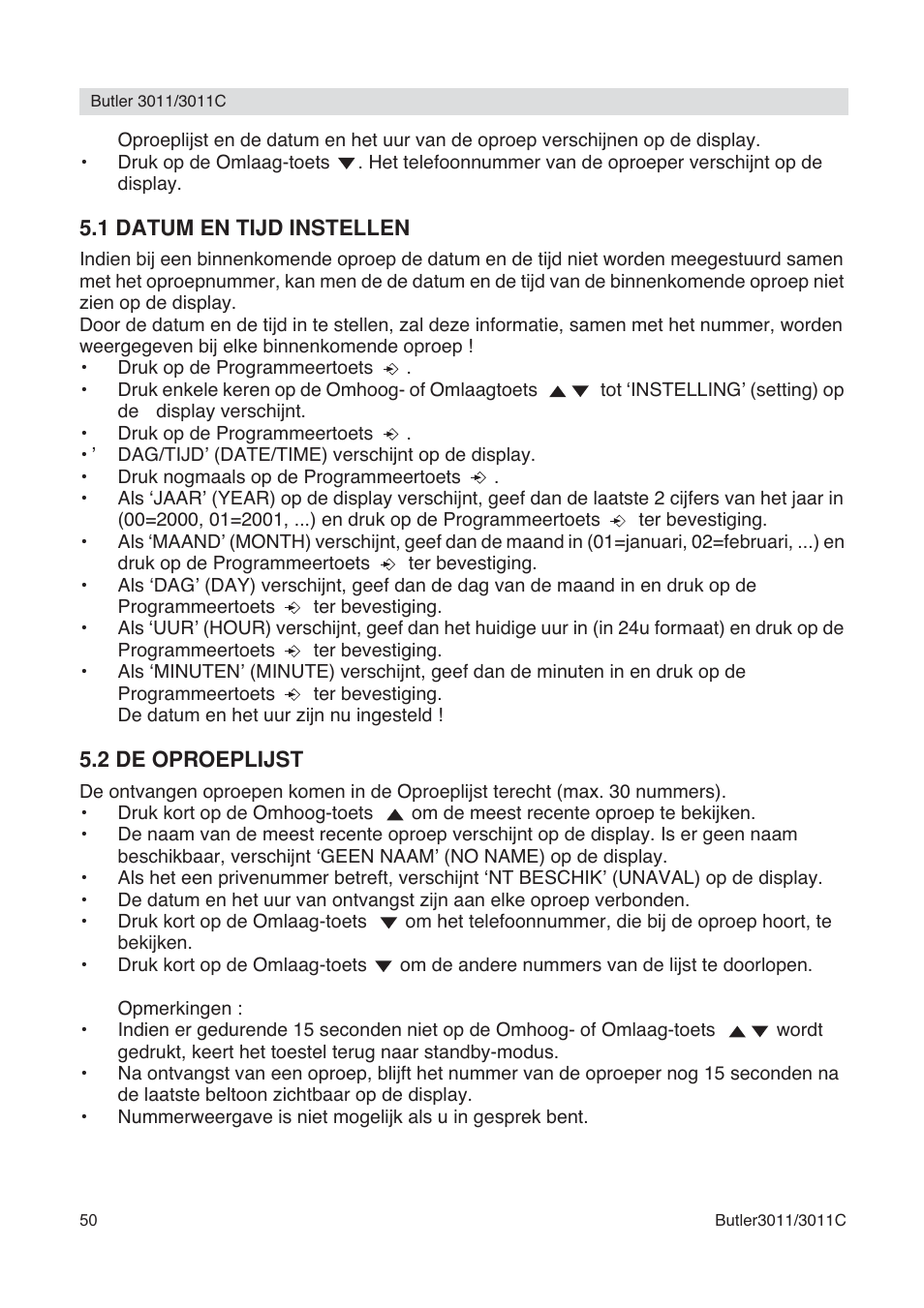 Topcom BUTLER 3011 User Manual | Page 50 / 112