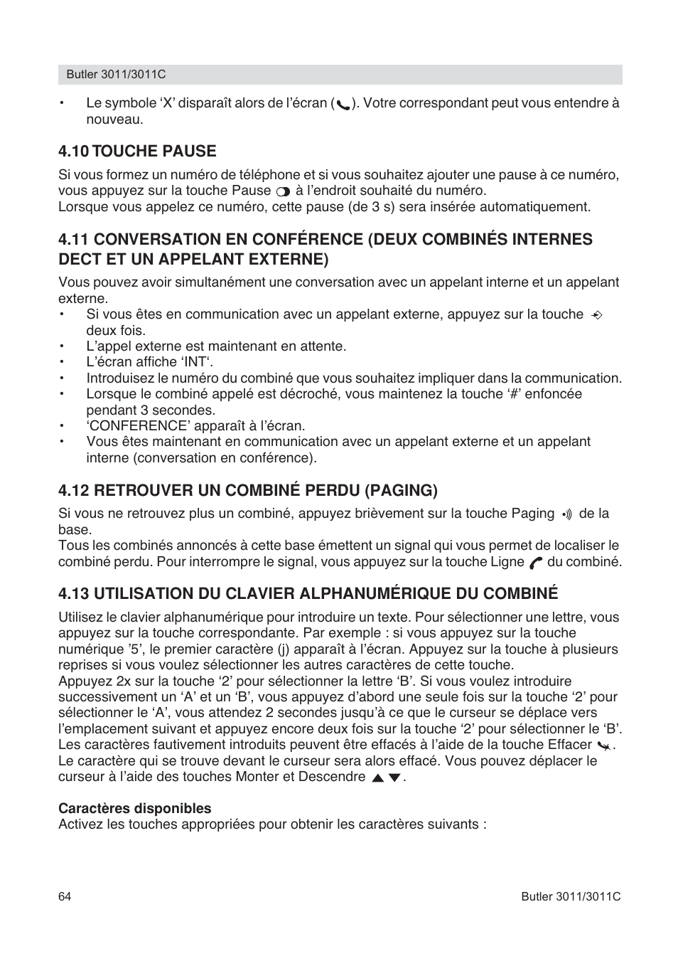 Topcom BUTLER 3011 User Manual | Page 64 / 112