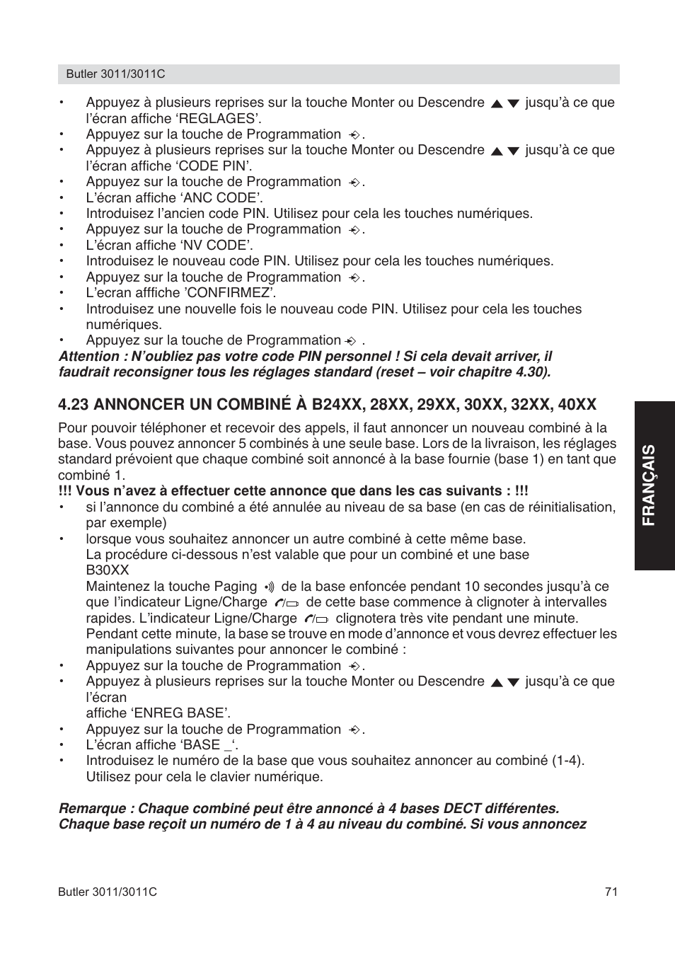 Topcom BUTLER 3011 User Manual | Page 71 / 112