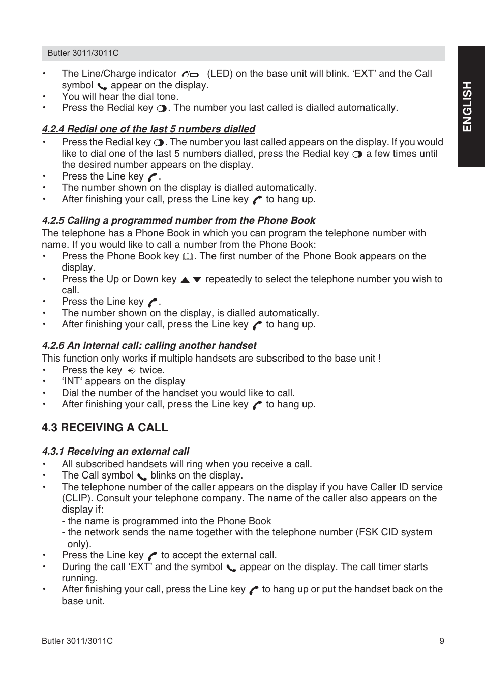 Topcom BUTLER 3011 User Manual | Page 9 / 112