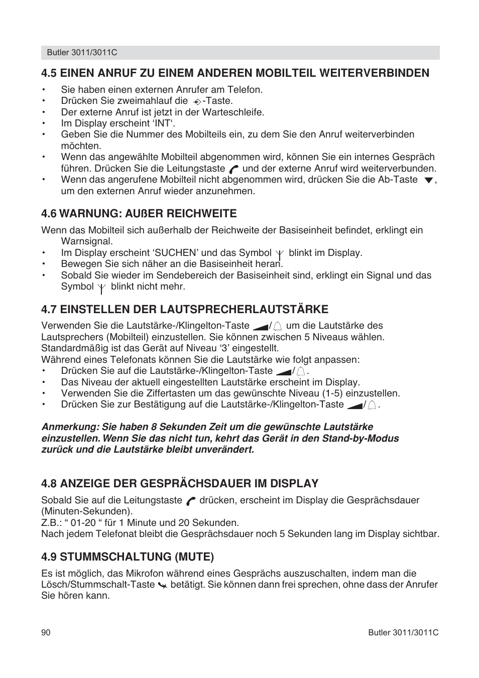 Topcom BUTLER 3011 User Manual | Page 90 / 112