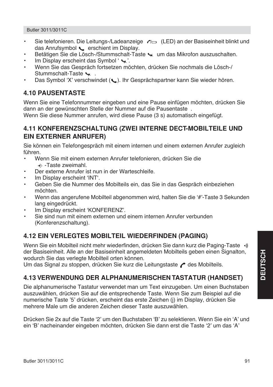 Topcom BUTLER 3011 User Manual | Page 91 / 112