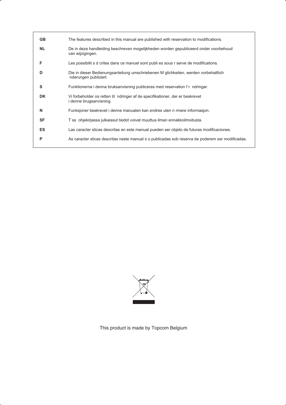 Topcom WBR 754SG User Manual | Page 2 / 108