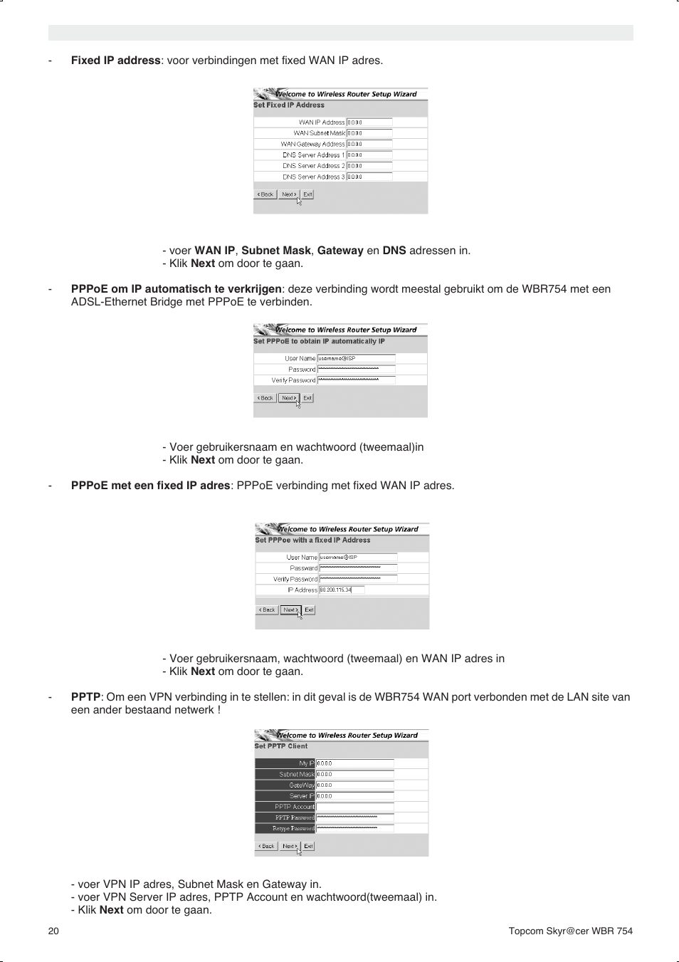 Topcom WBR 754SG User Manual | Page 20 / 108