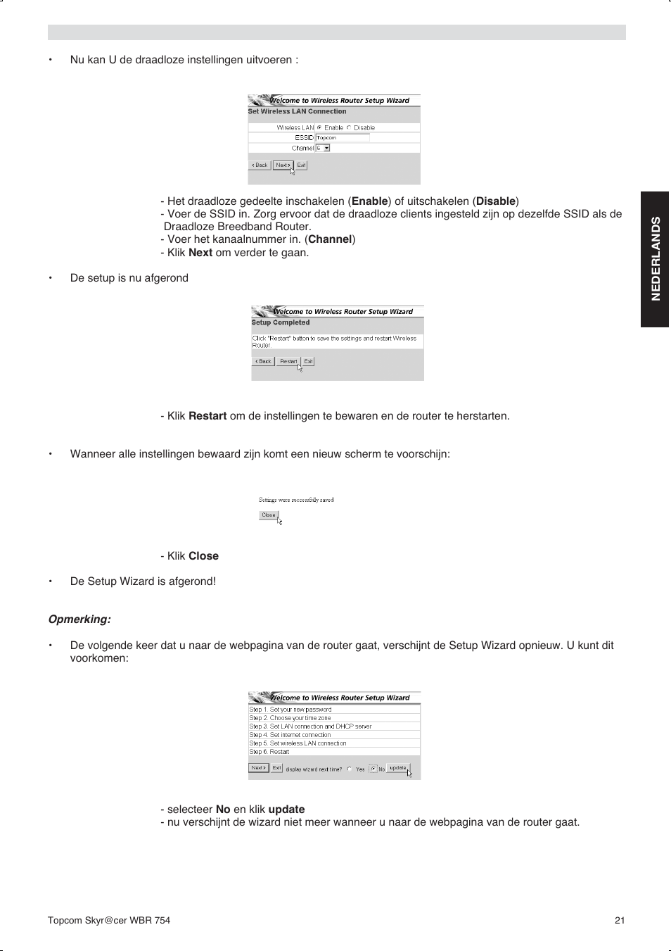 Topcom WBR 754SG User Manual | Page 21 / 108