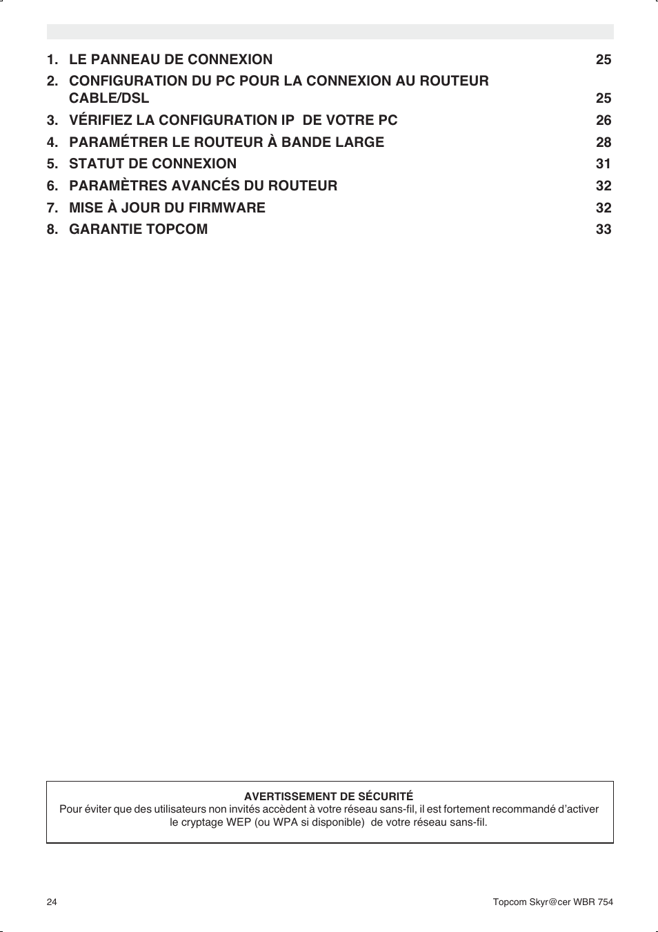 Topcom WBR 754SG User Manual | Page 24 / 108