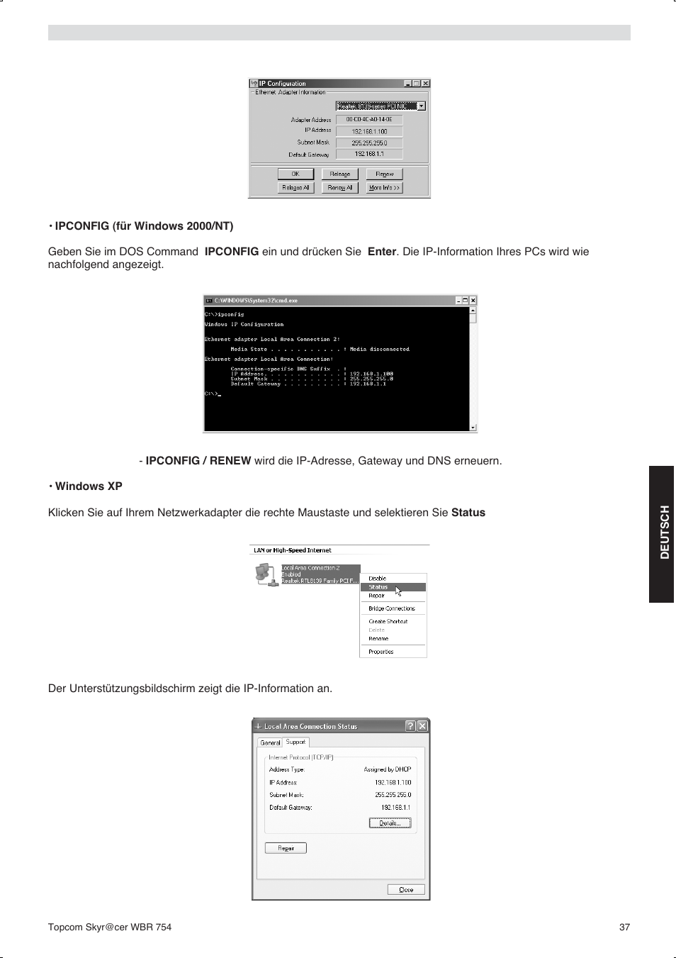 Topcom WBR 754SG User Manual | Page 37 / 108