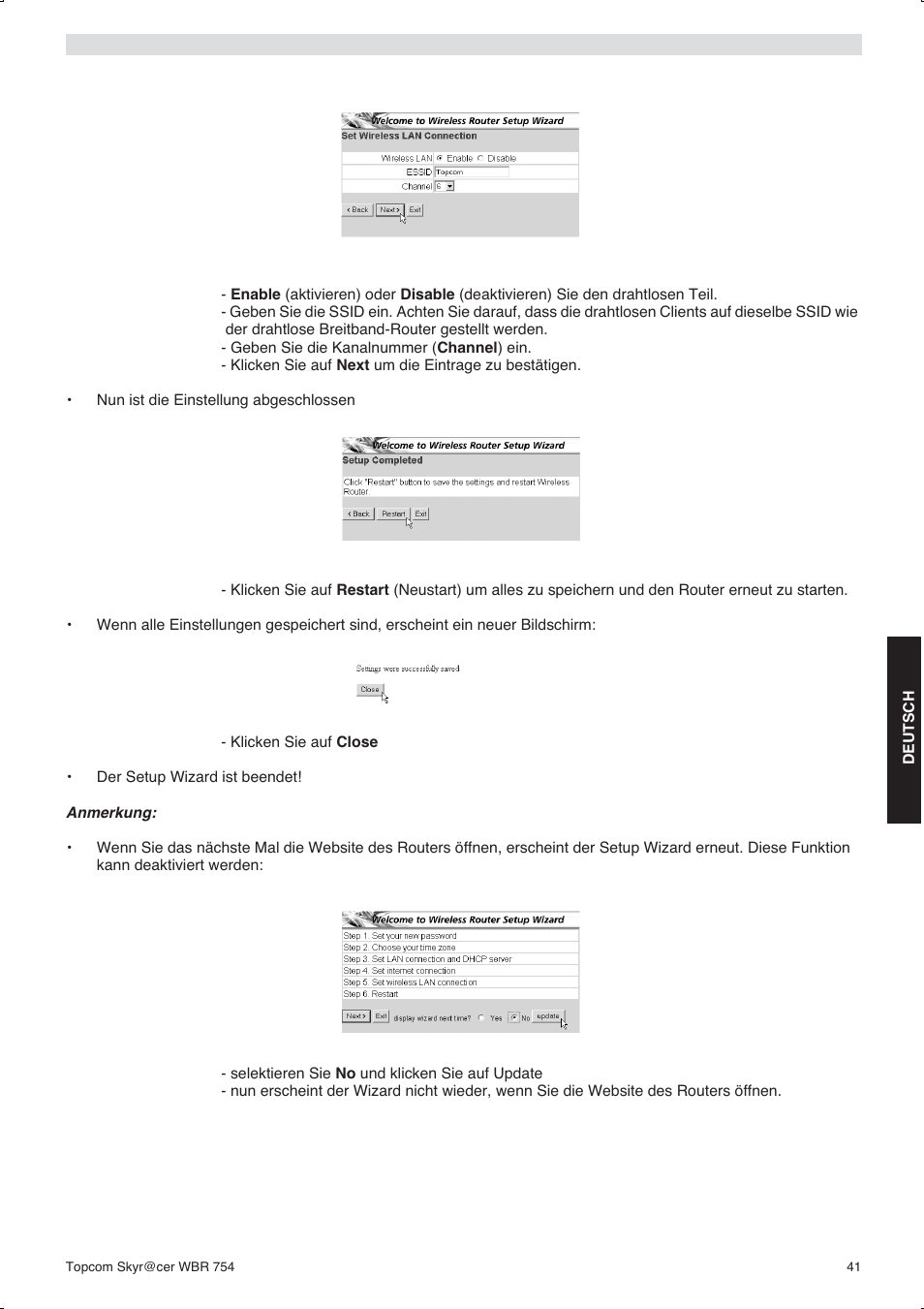 Topcom WBR 754SG User Manual | Page 41 / 108