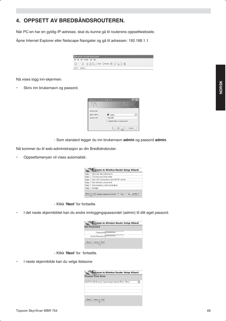 Oppsett av bredbåndsrouteren | Topcom WBR 754SG User Manual | Page 69 / 108