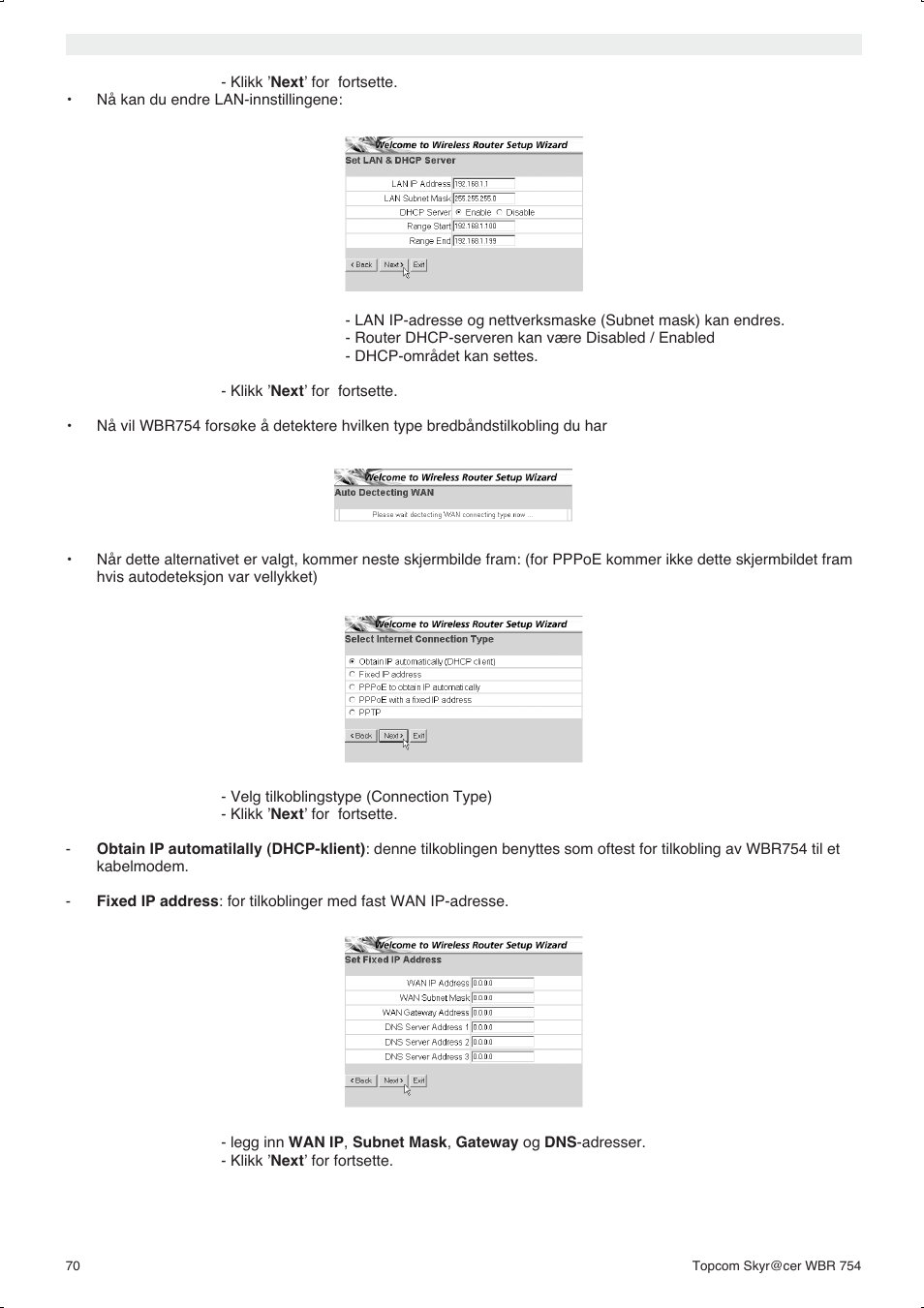 Topcom WBR 754SG User Manual | Page 70 / 108