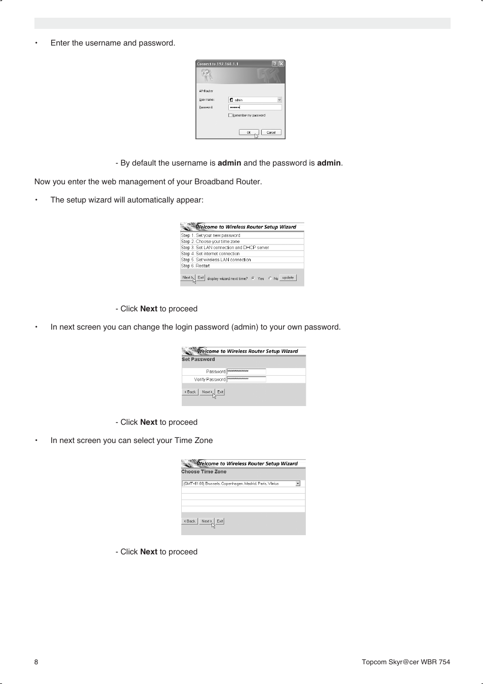 Topcom WBR 754SG User Manual | Page 8 / 108