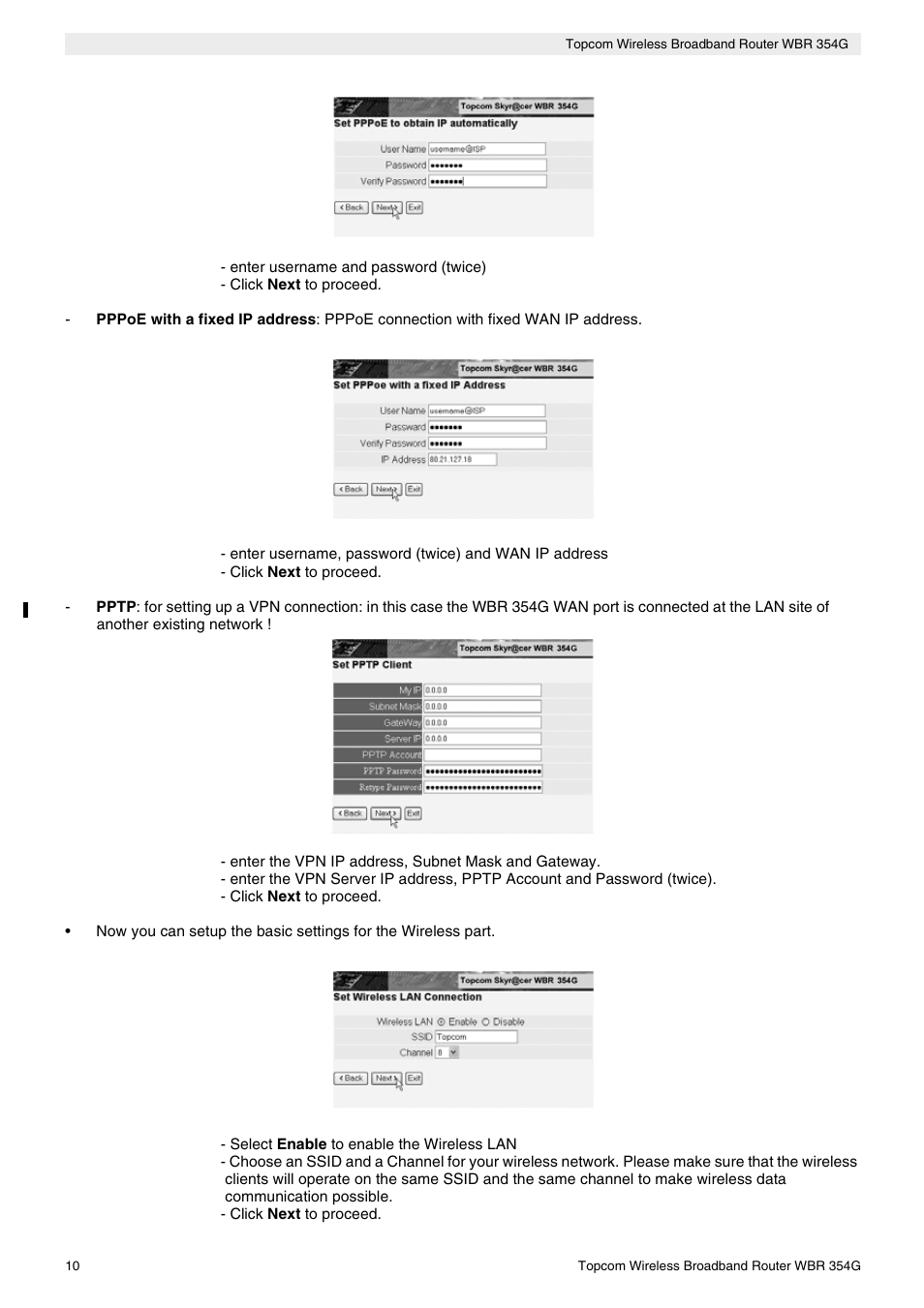 Topcom Skyr@cer WBR 354G User Manual | Page 10 / 104