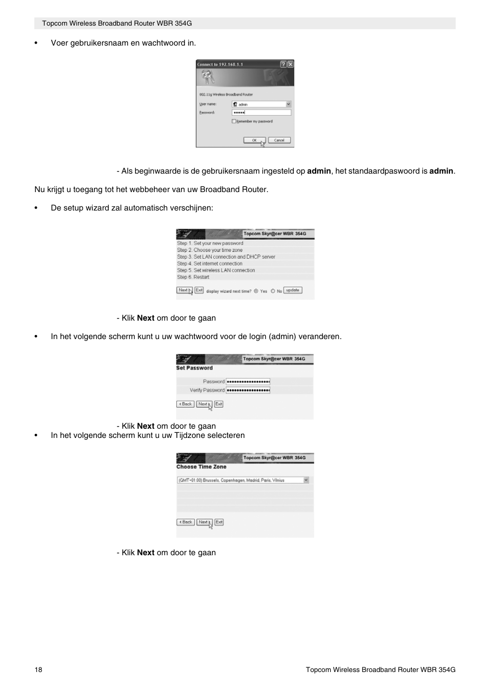 Topcom Skyr@cer WBR 354G User Manual | Page 18 / 104